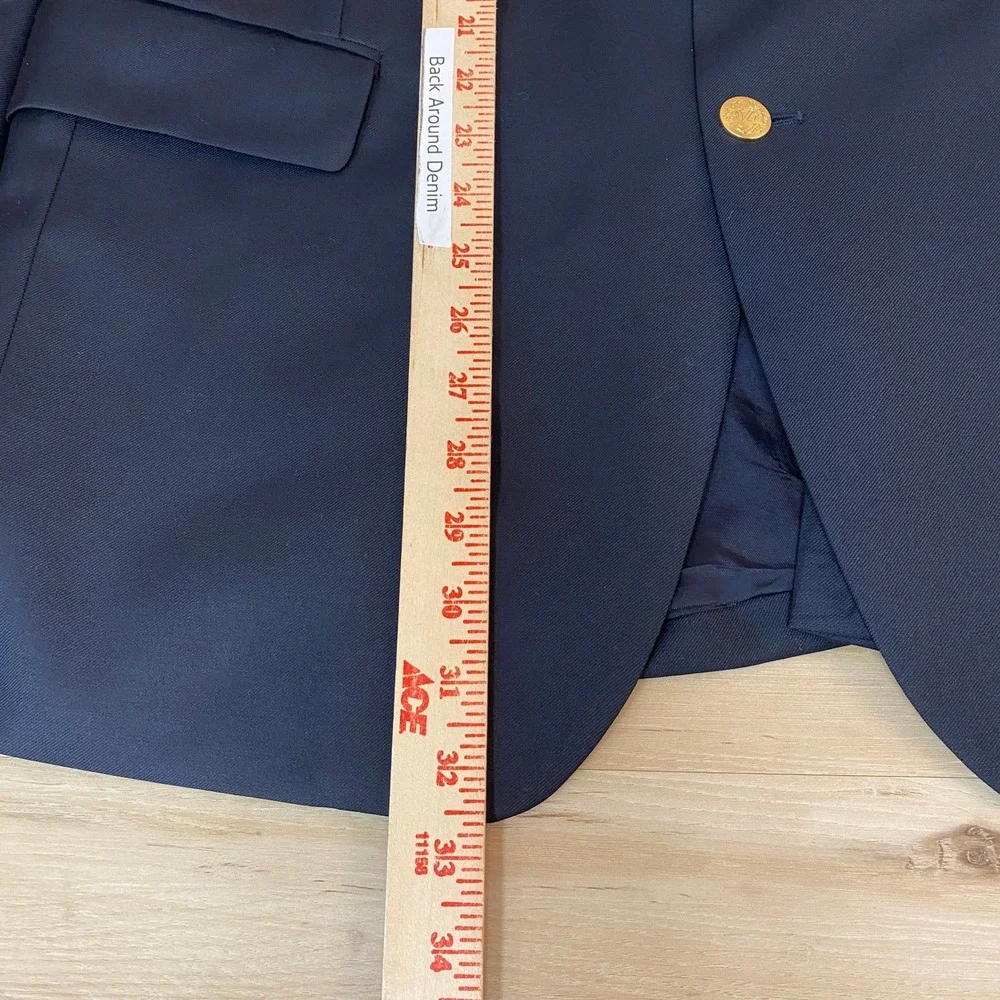 Jos A. Bank Signature Collection Blazer Mens 43R Navy Blue Wool 2 Gold Buttons